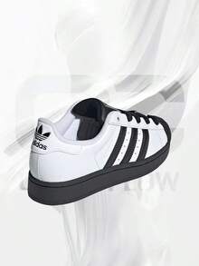Adidas Superstar II White Black White (GS)– Big Kids Lifestyle Sneakers – Shoes For Youth/Women - Vintage -Spring & Summer-Inspired Running Shoes, Shock-Absorbing Comfort, Gym To Streetwear Casual Wear-Easter Gift–JI0210 - Trắng/Đen/Trắng - Xem 3