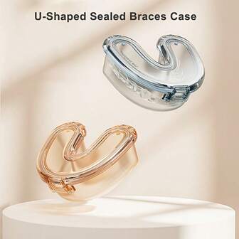 1个U型保持器盒，正畸矫治器收纳盒，义齿保持器支架