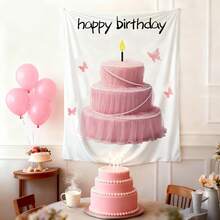 1 Set 2D Schmetterling 3-Lagen Kuchen Poster, Geburtstags Hintergrund Wandbehang, Party Dekorations Banner, Innen-/Außen Fotografie Requisite