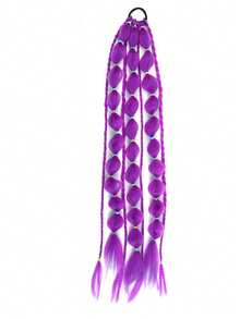 24 Inch Lantern Bubble Ponytail Extension - Synthetic Wigs Woven Elastic Band, Party, Halloween Style Rainbow Ponytail Suitable For Girls, Children, Daily Wear And Holidays - Multicolor - View 11