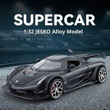 1pc 1/32 Scale JESKO Die-Cast Metal Car Model, Suitable For Children 3 Years And Above, Toy Sports Car, Alloy Body, Simulated Sound And Light Effects, Can Be Used As Birthday Gift For Boys - Multicolor - View 1