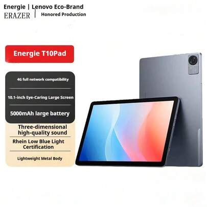 Lenovo Brand Yinengzhe T10 Pad2024 New Model 10.1 Inch Eye Protection Learning Entertainment Gaming Office 4G 64G WIFI+4G Cellular Space Gray