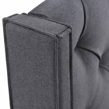 Upholstered Double Hydraulic Bed 160x200cm, Bed With Metal Mesh Frame, Modern Bed Frame With Storage, Cotton, Grey - Grey + Cotton - View 7