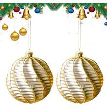 Tree Decorations 2 Pieces Lightweight Pendant Supplies 8cm Balls Tree Ornaments Indoor Outdoor Party Home Family Friends Wall Window Holiday Decor Fun Festive Accessories - Dorado - Ver 7