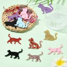 DKitBeads 32Pcs Cat Drink Markers Acrylic Wine Glass Charms Kitten Animal Label Mug Cup Drink Tags For Birthday Wedding Tasting Party Decor - như hình ảnh - Xem 6