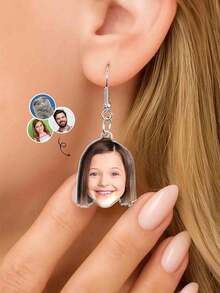 1 pieza Pendiente de acrílico personalizado con foto divertida de mascota, niños o familia, pendiente con forma personalizada de foto, pendiente personalizado de mascota, pendiente colgante de foto de grupo creativa y divertida, pendiente conmemorativo personalizado de foto familiar, pendiente personalizado divertido de pareja, adorno de acrílico con forma personalizada de foto, regalo divertido de pareja de mascotas - Multicolor - Ver 2