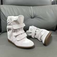 New 2025 hidden height-increasing high-top women's shoes color matching flat casual  sneakers women