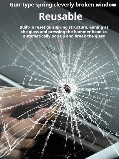 二合一汽车车窗玻璃破碎器和安全带切割器，迷你安全逃生锤，汽车紧急逃生工具，自卫钥匙扣，汽车配件，车窗破碎器，便携式救援工具钥匙扣，应急锤，汽车紧急逃生装置