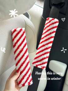 2pcs Car Seat Belt Shoulder Pads, Dopamine Lamb Wool Protective Covers, Car Decor Accessories