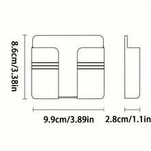 1pc Adhesive Phone Charging Holder, Multifunctional Wall Mount Bathroom Organizer, Slouchy Bedside Phone Stand, Wall-Mounted Phone Charging Box Holder, Adhesive Remote Control Holder, No Drilling Required - Multicolor - View 15