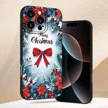 Custodia per telefono opaca a tema natalizio con fiocco di neve, ramo di pino e bacche, adatta per iPhone 17/17PRO/17AIR/17PROMAX/16E/16/16PRO/16PLUS/16PROMAX/15/15PLUS/15PRO/15PROMAX/14/14PLUS/14PRO/14PROMAX/13/13mini/13PRO/13PROMAX/12/12mini/11/Plus/Pro/Max/7/8/SE/XS/XS MAX/7P/8P, stile simile agli influencer, regalo di Natale perfetto, accessorio festivo, design invernale, motivo a bacche, custodia durevole - Bianco antico - Visualizzare 5