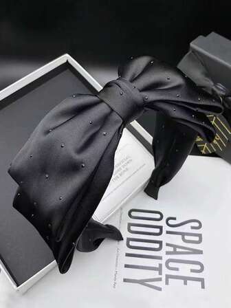 1件装女士优雅双层蝴蝶水钻发箍、发带、发圈