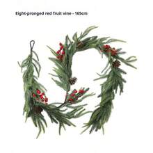 Christmas Vine Artificial Plant Pine Needle Vine Wreath Decor, Faux Green Plant Vine - Multicolor - View 13