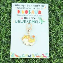 Bộ 1/12 móc khóa khủng long dễ thương, kèm theo thiệp động viên "Luôn là chính mình, bạn thật tuyệt vời", ba lô và móc khóa ô tô quyến rũ, món quà lý tưởng cho người trẻ, thanh thiếu niên và bạn bè, thích hợp cho sinh nhật, trao giải, kỷ niệm, tiệc theo chủ đề, ngày lễ tình nhân, giáng sinh - Nhiều màu - Xem 7