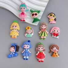 11pcs Mixed Sweet & Cool Girl Flat Back Scrapbooking Stickers, Buttons, Earrings, Hair Accessories DIY Craft Decorative Sticker Pieces (Jewelry Making For Adults Aged 14+) - Multicolor - View 9