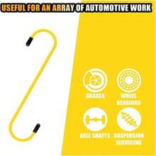 Ganchos de pinza de freno de coche, ganchos de suspensión de pinza de freno automático con puntas de goma, herramientas universales para trabajo de suspensión de eje de rodamiento de freno RBAI - 1 paquete (amarillo) - Ver 2