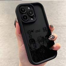 Funda de Teléfono de  de Anime Japonés  Compatible con iPhone 16, 15, 14, 13, 12, 11 Pro Max Mini XR XS X 7 8 Plus, Resistentes a Impactos, TPU Suave en la Parte Posterior - Burdeos - Ver 2