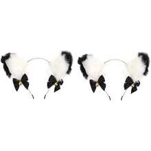 FOMIYES Diadema Con Orejas De Gato Diadema De Gato Esponjoso Cosplay a Del Favor De Partido De Cosplay as Con Orejas De Tela Perder - 3x2 piezas - Ver 8
