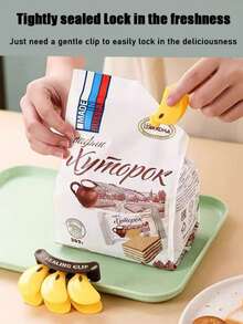 2pcs Banana Sealing Clip, Refrigerator Sticker, Food Plastic Bag, Moisture-Proof And Fresh-Keeping Clip, Milk Powder Sealing Strip, Banana Snack Sealing Clip, Creative Snack Clip, Potato Chip Clip, Household Kitchen Seasoning Bag, Food Sealing Clip, Kitchen Decoration, Indoor Decoration, Beautiful And Cute, Holiday Gift Giving, Also Very Exquisite