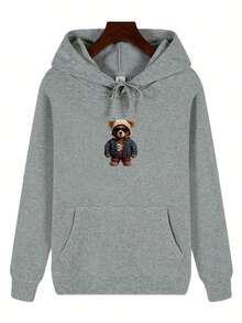 sweat-shirt à capuche et confortable, polyvalent et décontracté, tissu doux, confortable et durable. - Noir - Voir 3