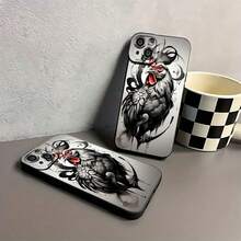 Funda para teléfono con diseño de gallo elegante, compatible con teléfonos ,  17,  16 Pro Max,  15 Pro Max,  13 y  12. Fabricada en TPU, ofrece protección contra golpes y caídas. Ideal para amantes de la moda, fanáticos de los animales, regalos de otoño, amigos y regalos de Halloween. - Negro - Ver 6
