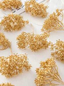 1 bukiet sztucznych złotych liści, materiały na wianek DIY, dekoracja ślubna, dekoracja domu, prezent na walentynki, prezent noworoczny, opakowanie na cukierki, dekoracja tortu urodzinowego, dekoracja świąteczna do domu i biura, dekoracja stołu, centralny element świąteczny w stylu rustykalnym, dekoracja kuchni i jadalni, jesienna dekoracja domu, dekoracja zimowa, dekoracja na Halloween, dekoracja świąteczna, prezent urodzinowy - Złoto 2 - Zobacz 9