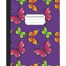 Composition Notebook: butterfly Composition Notebook White Paper Blank Lined College Ruled Perfect Gift for Students Boys and Girls - como en la foto - Ver 3
