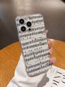 Letter Music Note Painted Transparent Minimalist Fashion Creative Shockproof Phone Case Compatible With IPhone 17/17 Pro/17 Pro Max, 16/11/16 Pro/16 Plus/16 Pro Max/16e, 15 Pro Max, 13/14/12/XS/XR/7G/8P, Galaxy S25/S25 Plus/S25 Ultra, A16/A36/A26/A56/A50/A12/A32 - Multicolor - View 6