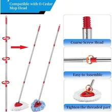 Mop Handle Replacement4 Section Compatible With O-Cedar Spin Mop Refills And Brooms O Cedar Mop Stick For Floor Clean 30" To 58" - RedMopHandle - Xem 5