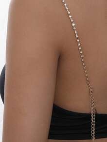 1pc Rhinestone Adjustable Shoulder Strap, Sexy Minimalist Shoulder Chain, Suitable For Wedding Dress, Formal Wear