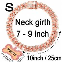1pc Customized Luxury Rhinestone Dog Cuban Link Collar, 1.3cm Wide Hiphop Pet Necklace, Suitable For Small/Medium/Large Dogs, Pet Accessories & Gift, Can Engrave Pet Name, Phone Number, Anti-Lost Ornamental,Engraved Stylish,Fashion,Colorful,Vintage,Cute,Contracted,Cuties Custom,Unique,Customized,Personalized Pet For Anniversaries,For Birthdays,Pet Supplies,2025 Halloween Accessories,Fall Décor