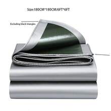 Lona impermeable de uso pesado, cubierta impermeable de polietileno de múltiples usos con ojales metálicos y bordes reforzados, para lluvia de emergencia, muebles de patio, techos, campamento, automoción, piscinas, color plateado