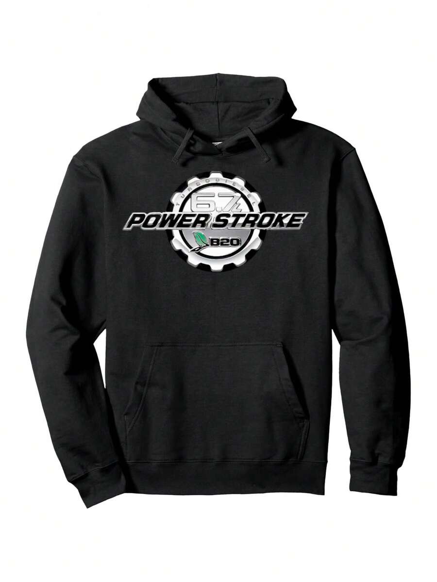 6. sweat-shirt à capuche Powerstroke OBS F350/F250/F150 - sweat-shirt à capuche imprimé moteur lourd, technologie de durcissement à la chaleur, lavable en machine, convient aux vêtements de loisirs d'automne et d'hiver (vêtements pour passionnés de camions) - Noir - Voir 1
