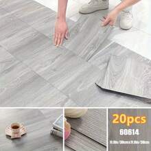 20/40片装豪华木纹自粘地板砖，防水防污，适用于家居地板和墙面装修装饰，易于安装和移除，适用于卧室、客厅、厨房、浴室和其他家居装饰。 - 彩色 - 查看 21