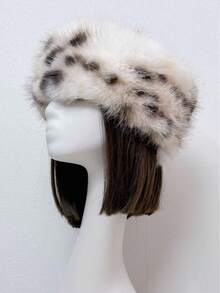 人造毛皮发箍和耳套套装 | 弹力蓬松狐狸毛波西米亚风发饰，女士适用 | 冬季节日派对头饰（1 套）蓬松发箍、毛绒耳罩、冬季发带、波西米亚风配饰、节日装备、情人节礼物