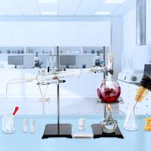 Essential Oil Distillation Kit, 500ml Distillation Apparatus, 3.3 Boro Lab Glassware Distillation Kit With Alcohol Lamp, Ceramic Mesh And 24, 40 Joint, 28 Pcs Set - White - View 9