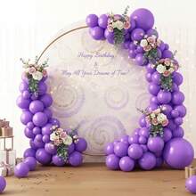 117 Pieces (1 Set) Of Light Purple Party Decoration Balloons Of Different Sizes, Balloon Garland Arch Set, Unique Exploding Star Shaped Balloons, DIY Balloon Tree, Balloon Arch, Birthday, Wedding, Valentine's Day, Holiday Party Decoration, Christmas And New Year Decoration, Wedding Balloon Bouquet, Balloon Set - Multicolor - View 1