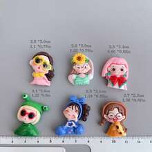 11pcs Mixed Sweet & Cool Girl Flat Back Scrapbooking Stickers, Buttons, Earrings, Hair Accessories DIY Craft Decorative Sticker Pieces (Jewelry Making For Adults Aged 14+) - Multicolor - View 3