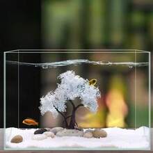 1 Set Aquarium Decor Accessories, Creative Cartoon Landscape Ornaments, Fake Pink & White Sakura Tree For Fish Tank Decoration - Multicolor - View 14