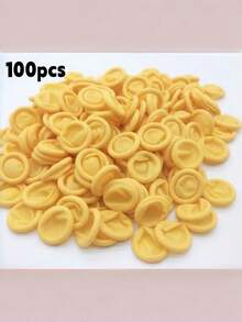100pcs Disposable Latex Finger Cots, Powder-Free Beauty Tattoo Embroidery Finger Covers, Dust-Free Beige Rubber Anti-Static Finger Sleeves