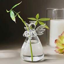 1pc/2pcs/Set Glass Vase With Angel Design, Transparent Floral Plant Container, Hanging Flower Vase, Wedding Party Home Garden Decor - Angel Vase - View 11