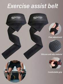 One Pair Exercise Assist Belt, Grip Strength Band, Tension Assist Belt, Upper Dumbbell Silicone Anti-Slip And Wear-Resistant Pull Band Gym Accessories, Sport, Gym, Home Exercise, Women's Gym Gloves, Boxing Gloves, Gym Gloves, Gym Gloves, Men's Gym Gloves - Multicolor - View 1
