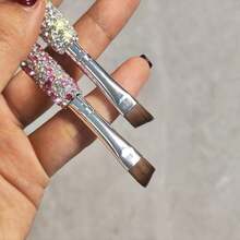 1pc Rhinestone Decorated High-Quality Eyebrow Brush, Dual-Purpose Makeup Brush,Eyebrow Brush,Eyeshadow Brush,Spoolie,Spoolie Brush - Multicolor - View 6