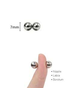2-4pcs Fake Nipple Bar Faux Nipple Rings Silve Balls Clamps Non Piercing Fake Nipple Piercing - Multicolor - View 11