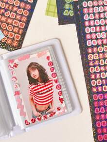 Bộ 4 miếng dán laser phong cách Ins DIY trang trí hình người nổi tiếng, thiệp nhỏ, nhật ký, chất liệu nhãn dán chữ - Nhiều màu - Xem 5