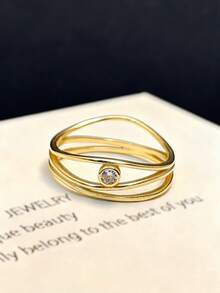 1pc S925 Sterling Silver Criss-Cross Line Design Ring, Elegant & Suitable For Daily Wear