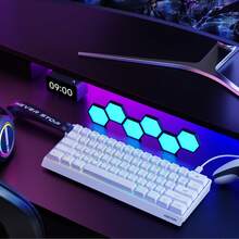 EWEADN 有线静音 RGB 背光键盘，61 键迷你布局，黑白配色，Type-C 接口，小巧时尚，兼容笔记本电脑/台式机，是游戏和办公的理想之选。 - 白色 - 查看 7