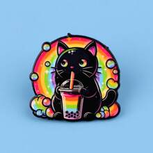 Cartoon UFO Katzen Soft Emaille Anstecknadel Herren Broschen für Kleidung, Damen Revers Anstecknadeln für Rucksack Abzeichen Anstecknadeln Accessoires Schmuck
