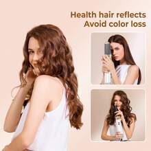 Multifunctional Upgraded 5-In-1 Hair Dryer Set, Including 60000RPM Negative Ion Hair Care Hair Dryer, Left And Right Automatic Rotating Curling Iron, Large Round Comb, Straight Hair Comb All-In-One Accessory Head Set, Convenient Home Set Valentine's Day Holiday Gift - UK Plug(220-240V) - View 7