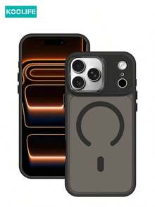 1pc Koolife Skin-Friendly Electroplated Matte Magnetic Protective Case, Anti-Slip Anti-Drop, Skin-Friendly Matte, Ultra-Thin Hard Shell, PC+TPU, Compatible With IPhone 17 ProMax/17/17 Pro/17 Air/16/16 Pro/16 Plus/16 ProMax/11/11 Pro/11 ProMax/12/12 Pro/12 ProMax/13/13 Pro/13 ProMax/14/14 Plus/14 Pro/14 ProMax/15/15 Pro/15 Plus/15 ProMax/16/16 Pro/16 Plus/16ProMax/17/17 Pro/17 Plus/17 ProMax,GIF-FOR-YOU - 黑色 - 查看 11